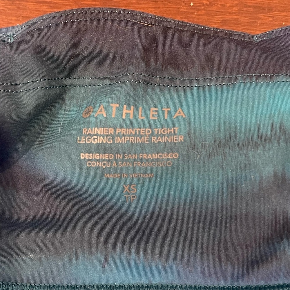 guc Athleta rwinier printed tight brilliance cool Teal Leggings - Size XS - Picture 11 of 12